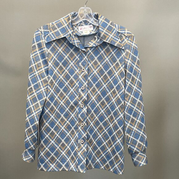 Late 1960s / Early 1970s Matching Blue Check Set - Picture 1 of 3